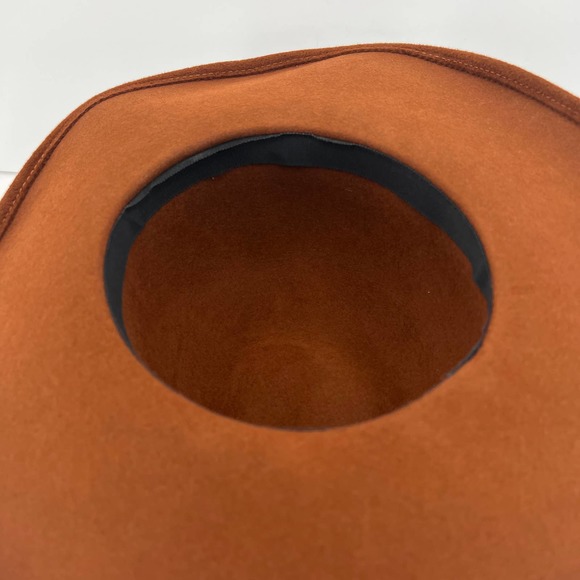 SAKS FIFTH AVENUE Hat Womens Cashmere Wool Camel hair Wide brim Black Ribbon OS - Picture 7 of 7